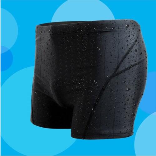 Mens Brand Sharkskin Black Swimwear Swimming Trunks Professional Nylon Spandex Big Plus Size Swimsuit Swim Briefs Boxer Shorts