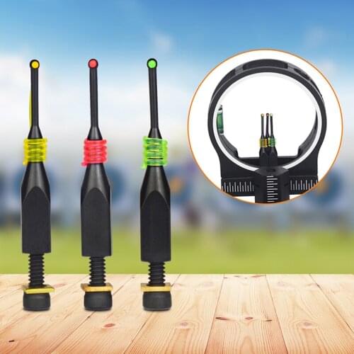 1 set 0.029" Fiber Optics Sight Replacement Pins Fits 3/16" Slotted Bow Sights Pin Yellow, Green, and Red Hunting
