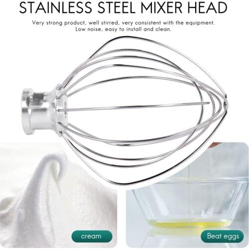 304 Stainless Steel Wire Whip Electric Mixer Attachment K45WW Tilt-Head Stand Mix Kitchen Whisk Head For Egg Heavy Cream Beater