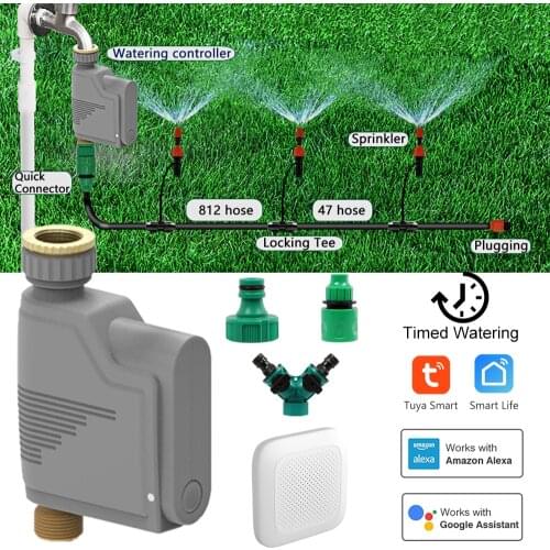 New Tuya Water Flow Monitor WIFI Smart Sprinkler Timer Wireless Water Saving Valve Remote Control Waterting Timer Alexa Google