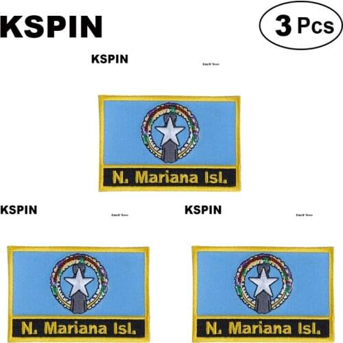 Northern Mariana Rectangular Shape Flag patches embroidered flag patches national flag patches for clothing DIY Decoration