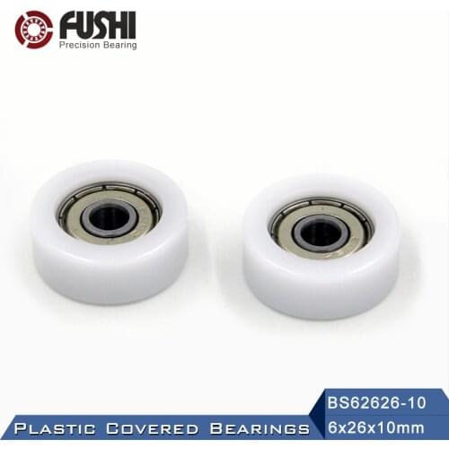 626 ZZ Ball Bearing Covered With POM Plastic 6*26*10 mm ( 2 PCS ) Plastic Pulley Bearings 626 Z 2Z