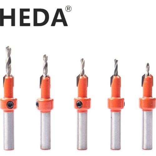 HEDA 1PC Step Drill Taper Hole Tapping Screw Alloy drill bit DIY Supplies Head Shank Woodworking tools Countersink Installation
