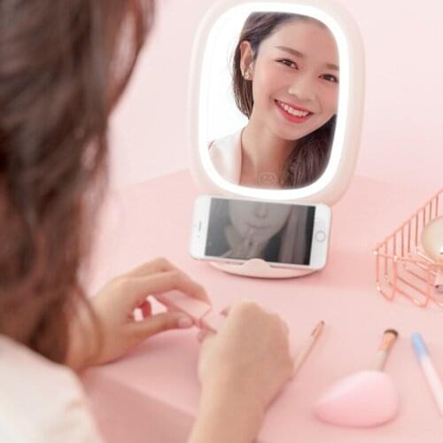 LED Mirror Light Bathroom Wall Lamp Illuminated Cosmetic Cute Table Makeup Mirror Modern Magnetic Sticker Gift For Ladies Beuaty