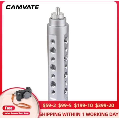 CAMVATE DSLR Camera 1/4" Thread Handheld Aluminum Handle Grip Stand Stabilizer Fotografia For Monitor Flash Light C0919