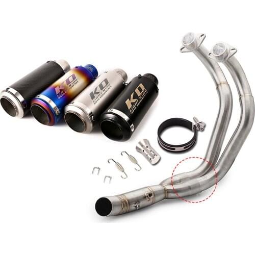 For Yamaha MT-07 MT07 FZ07 Motorcycle Exhaust Pipe Header Mid Link Pipe Slip On 51 mm Mufflers Removable Db Killer Escape 245 mm