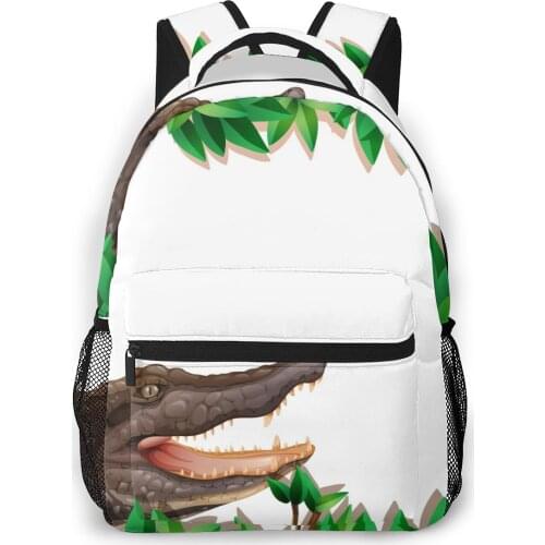 Backpack Women Shoulder Bag For Teenage Girls Crocodile Nature Scene Bagpack Female Ladies School Backpack