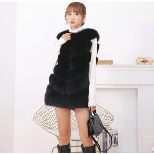 Bzoosio Fashion Plus Size Womens Ladies Sleeveless Color Waistcoat Solid Winter Loose Faux Fur Vest Coat Oversize Jacket