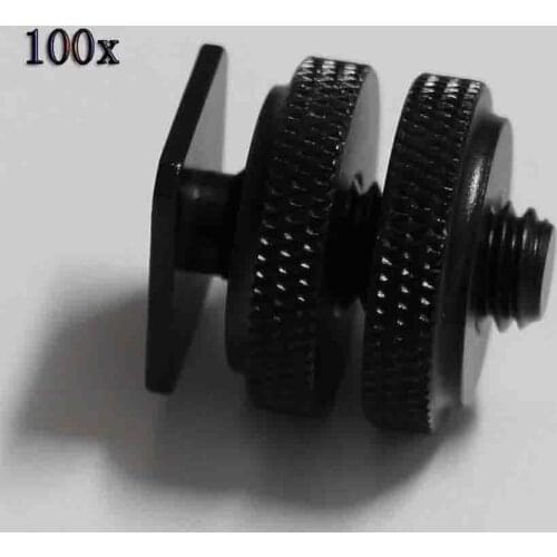 100pcs 1/4"-20 Tripod Mount Screw to Flash Hot Shoe Adapters fr camera tripod