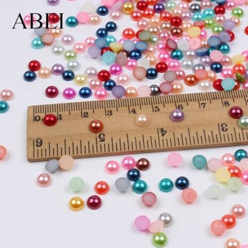 1000pcs 6mm mini Flatback Half Round Pearl Beads Jewelry finding Loose Beads for Wedding Crafts Scrapbook Phone Nail Decoration