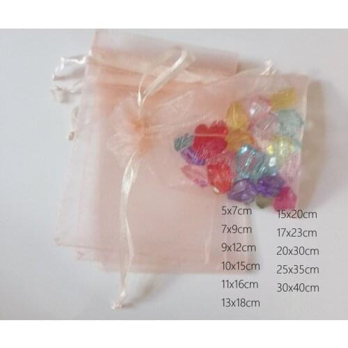 1000pcs Champagne Gift Bags For Jewelry Bags Packaging Organza Bag Drawstring Bag Wedding/Woman Travel Storage Display Pouches