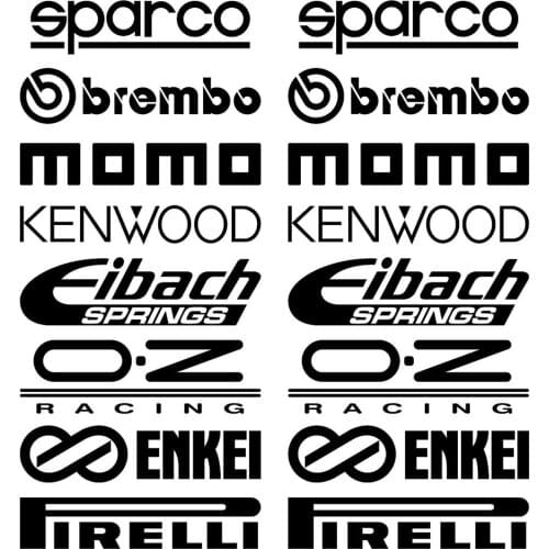 16PCS Car Door Stickers Set Reflective Sticker Car Kit Sponsor Technical Sticker Waterproof Racing Decoration Stickers