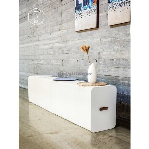 18 Paper Nordic Stool White Creative Furniture Living Room Household Space Saving Folding Dining Table Bench Fashion Design