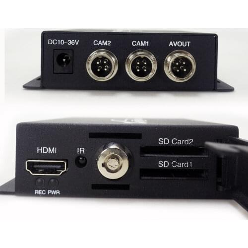 2018 New 2ch Mini AHD DVR Mobile DVR support CVBS/AHD 5.0MP/dual-SD card HD 1080P 2 Channel vehicle bus DVR with remote control