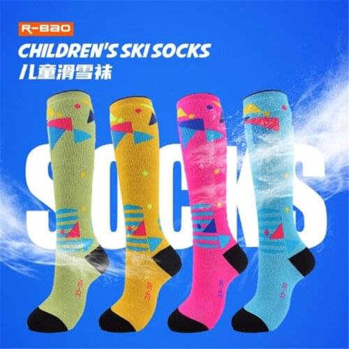2 Pairs NEW Kids Sports Socks R-BAO RB3315 Warm Children Skiing Socks Outdoor Hiking Cycling Stockings