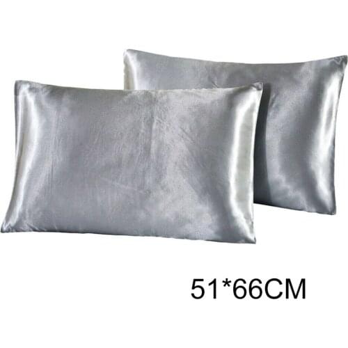 2pcs Modern Luxury Mulberry Silk Pillow Cover Anti-age Polyester Pillowcases Plain Smooth Pillowcase Cover
