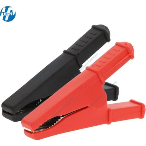 2pcs 30A alligator clip 72MM alligator is suitable for multimeter pen test lead cable insulation