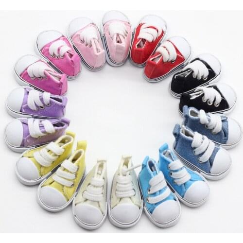 20Pairs/lot 5cm*3cm No.2 Factory Wholesale Canvas Shoes for 1/3 1/4 Dolls Casual Shoes for BJD Doll Accessories Christmas Gift