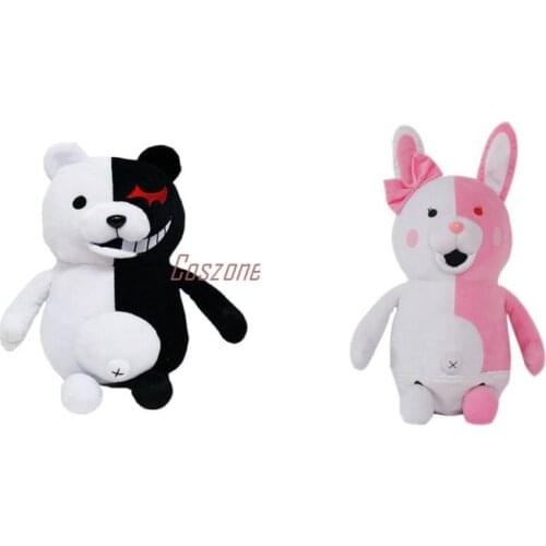 25cm Super Danganronpa Mono Kuma Dangan Ronpa Monokuma Bear Black White Pink Plush Doll Toy Gift for Kid Children Cosplay