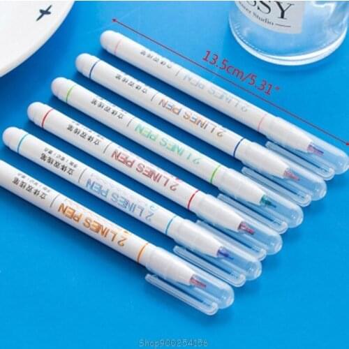 3/6pcs Double 2 Lines Gel Pen Marker DIY Scrapbooking Journal Decor Stationery School Office Supplies N12 20 Dropship