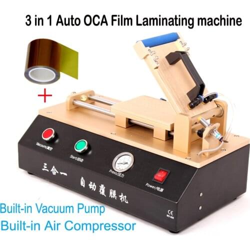 3-in-1 Automatic OCA Film Laminating Machine With Built-in Vacuum Pump and Air Compressor For LCD Screen Repair