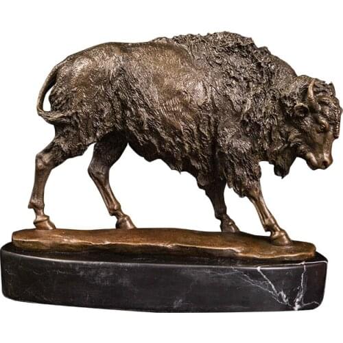 ArtsHom DW-097 Animal Figurine Sheep Bronze Statue Sculpture Bronze Metal Art Hot Casting Copper Statuette for Home Decoration