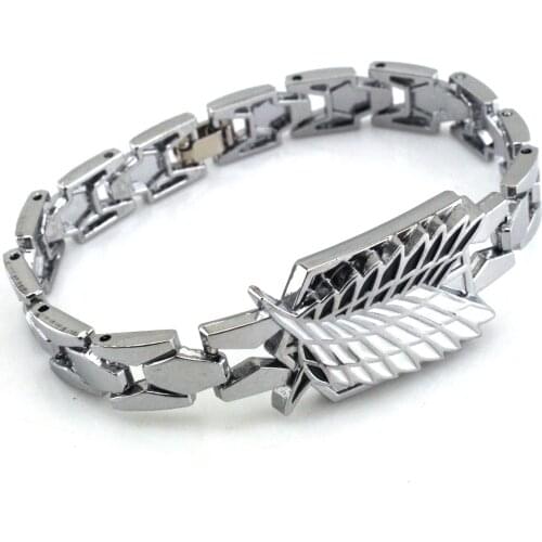 Anime Attack on Titans Wings of Liberty Alloy Bracelets Bangles Charms for Men Women Cosplay Accessories Props Christmas Gift