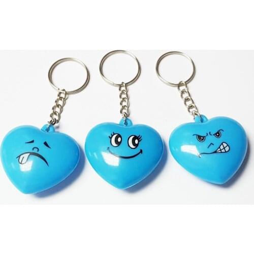 100X Key Chain Ring w/ Big Heart Pendant Vintage Charm Fashion Favour Pinata School Bag Party Favors Gift Novelty Birthday Prize
