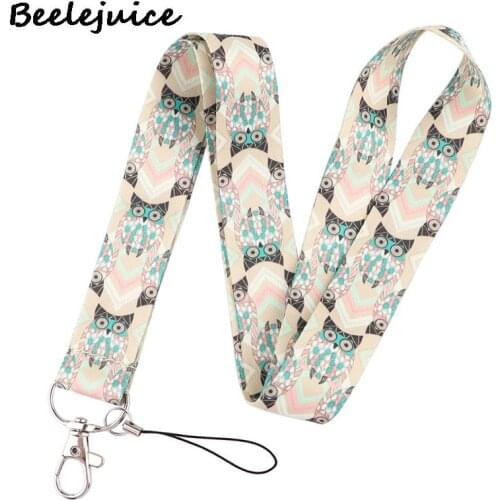 Lovely Cute Owl Keychain Lanyards Id Badge Holder ID Card Pass Gym Mobile Phone Badge Holder Key Strap Webbings Ribbons Gifts