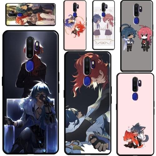 Kaeya and Diluc Genshin Impact Case For OPPO A15 A83 A91 A93 A52 A72 A31 A53 A5 A9 2020 A1K A3S A5S F5 F7 Find X2 X3 Pro