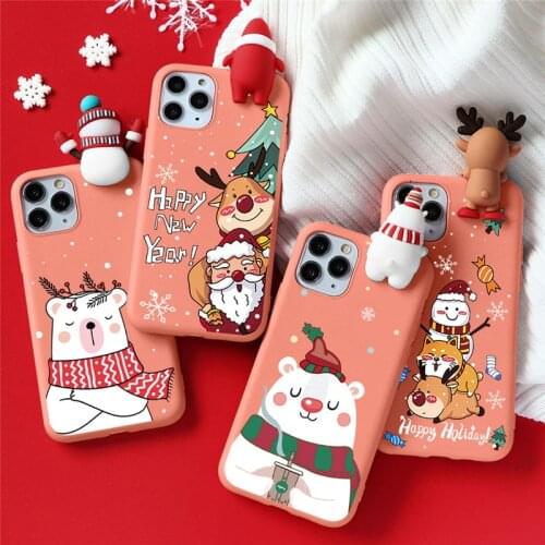 3D Dolls Christmas Deer Case For Samsung Galaxy S20 S10 S9 Plus A10 A20E A30 A31 A21S A40 A50 A51 A70 A71 A91 A5 2017 TPU Cover
