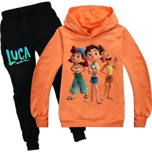 Kids Clothing Autumn Luca Sets Boys Birthday Suit Long Sleeve Childrens Sport Suits girls Hoodies Long sleeve T-shirt+Pants Set