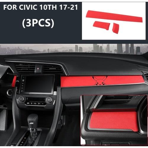 For Honda Civic 10TH GEN 2017 2018 2019 2020 2021 NEW Metal Sport Short Plush Interior Instrument trim cover Accessories CN