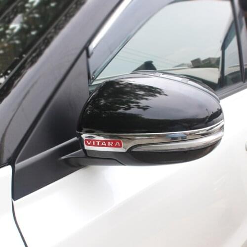 For Suzuki Vitara 2016 2017 2018 Car body ABS chrome back rear view Rearview Side Mirror Cover sticks trim frame lamp hood 2pcs
