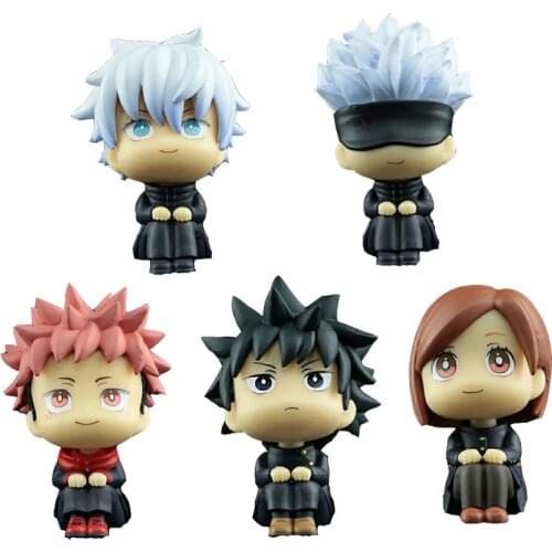 Jujutsu Kaisen Gojo Satoru Itadori Yuji Fushiguro Megumi Kugisaki Nobara Q Version PVC Anime Action Figure Collection Model Doll