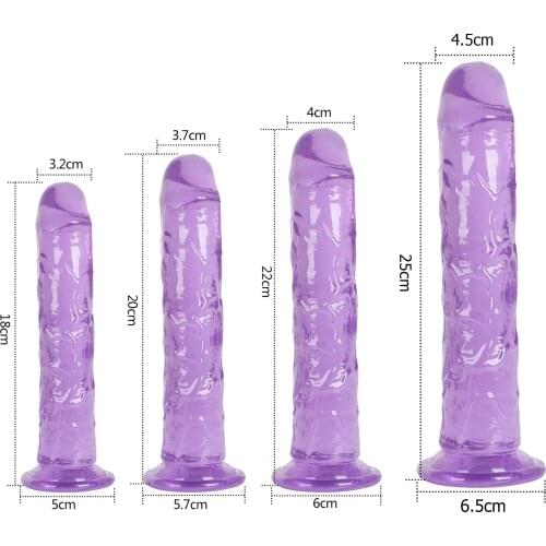 2PCS Dildo Adult Toys Erotic Soft Jelly Strong Suction Cup Dildo Anal Butt Plug Realistic Penis G-spot Orgasm Sex Toys for Woman