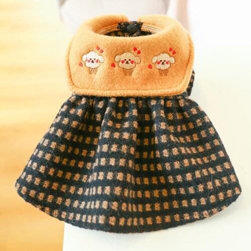 80%HOTDog Skirt LatticeS1 Design Non-sticky Hair Unisex Dog Winter Princess Dress for Autumn