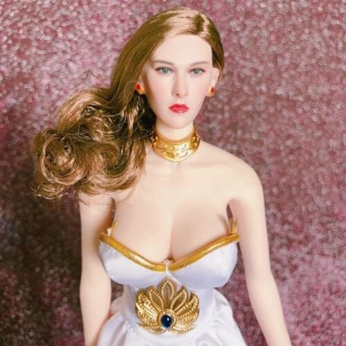 1/6 Scale Female Soldier With Sexy Long Hair And Fair-skinned Beauty Head Sculpt Fit 12'' Ph Encapsulated Female Body Model