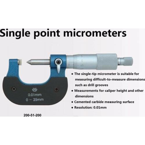 Single point blade micrometers 0-25mm 0.01mm blade outside micrometers