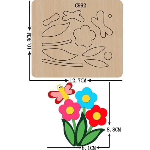 New Flower Wooden die Scrapbooking C-992 Cutting Dies Multiple sizes