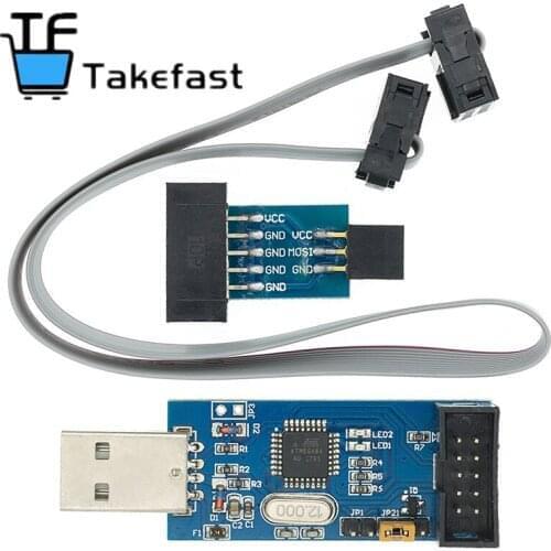 10Pin To 6 Pin Adapter Board+ USBASP USBISP AVR Programmer USB ATMEGA8 ATMEGA128 ATtiny/CAN/PWM 10Pin Wire Module DIY