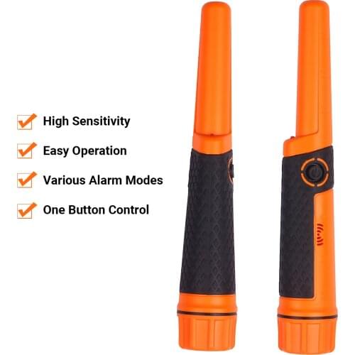 Handheld Pinpointer Metal Detector Fully Waterproof Underwater Metal Detector Bar with Holster Sound Light & Vibration Indicator