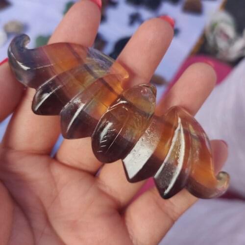 Yellow fluorite bat natural protostone energy stone