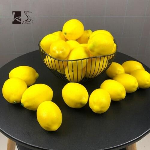 Simple Durable Brightly Painted Polyfoam Artificial Lemon Fruit Model Stimulated Lemon Fake Fruit Fake Lemon Home Decoration