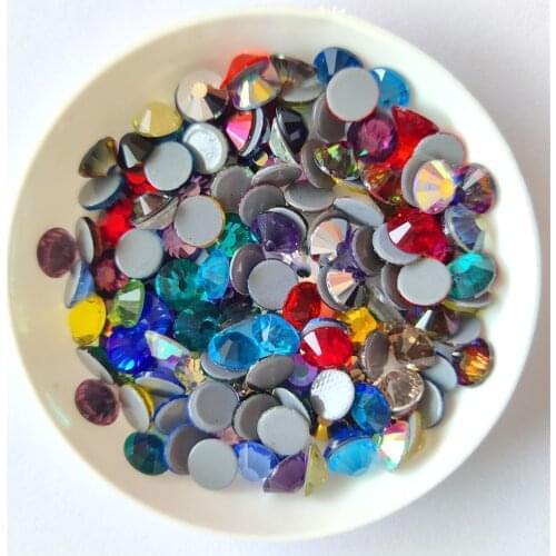 Mixed Color Hot Fix Rhinestones Super Glitter s3~s40 Crystal Glass Iron On Stones For Fabric Garment/Nail Art/Clothes DIY