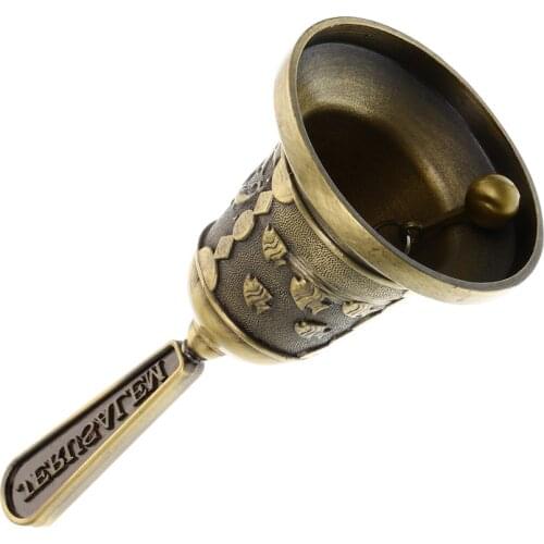 Christmas Hand Bell Bronze Color Santa Claus Jingle Bells School Handbell Restaurant Call Bell Service Bell Cristmas Supplies