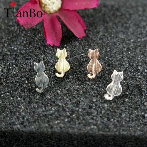 TianBo New Accessories Jewelry Cute Tiny Cat Stud Earrings For Women Fashion Kitten Animal Collier Gifts for Girl