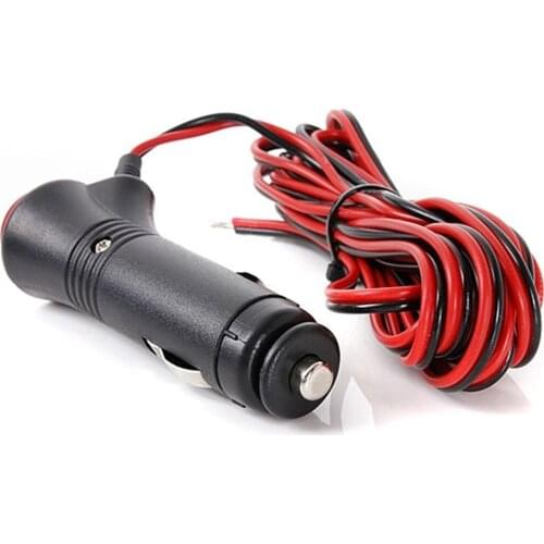 12V/24V Cigarette Lighter Plug With Switch Power Cord Cigar Lighter 1M Red Light Power Cord Car Interior Accessories