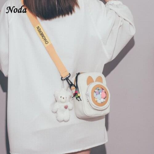 Japanese Cute Small Bag Female 2021 New Trendy Wild Girl Student Mobile Phone Bag Small Fresh Messenger Canvas Bag