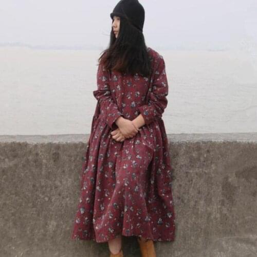 2020 Women Long Sleeve Spring Dress Retro Floral Print Vintage Dress Female Maxi Elegant Dress Vestidos plus size 4XL 5XL 6XL